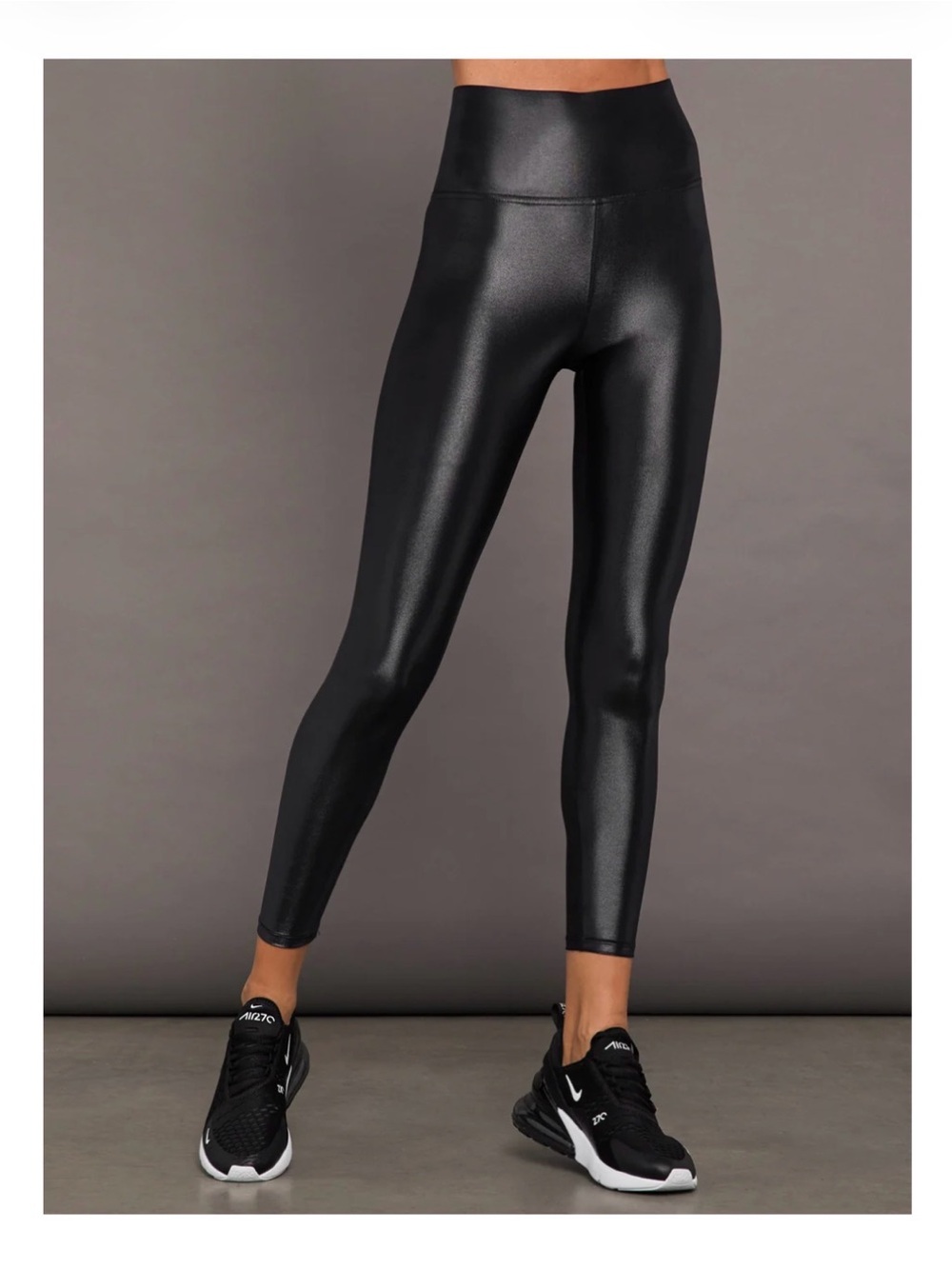 Carbon38 Black High-Rise Shine 7/8 Leggings